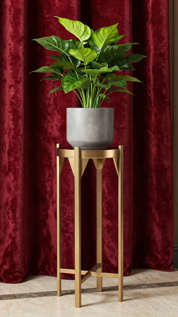 10 Antique Plant Stand Ideas for Timeless Elegance - 6. Art Deco Glamour 1