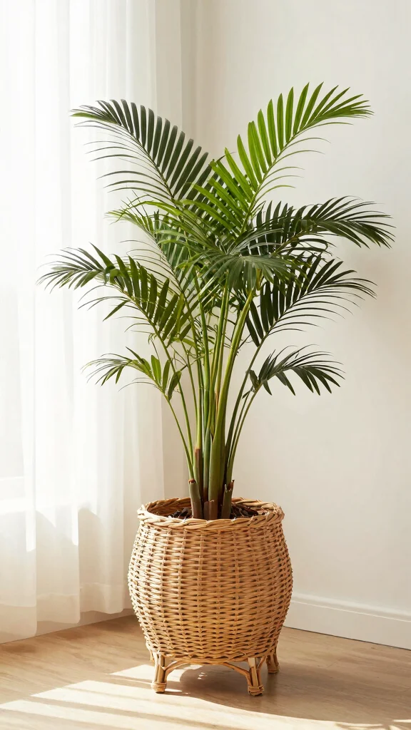 10 Antique Plant Stand Ideas for Timeless Elegance - 7. Wicker and Rattan Wonders 1