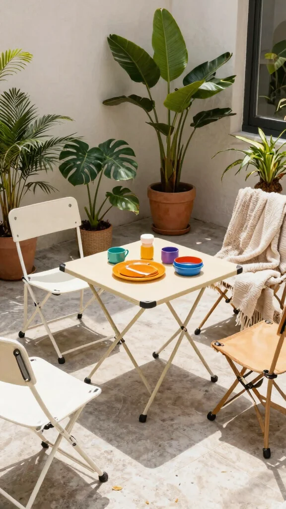 10 Big Lots Patio Furniture Ideas Affordable - 9. Versatile Folding Furniture for Flexibility 1