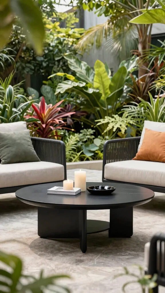 10 Black Patio Furniture Ideas for Chic Backyards - 8. Modern Black Coffee Table 1