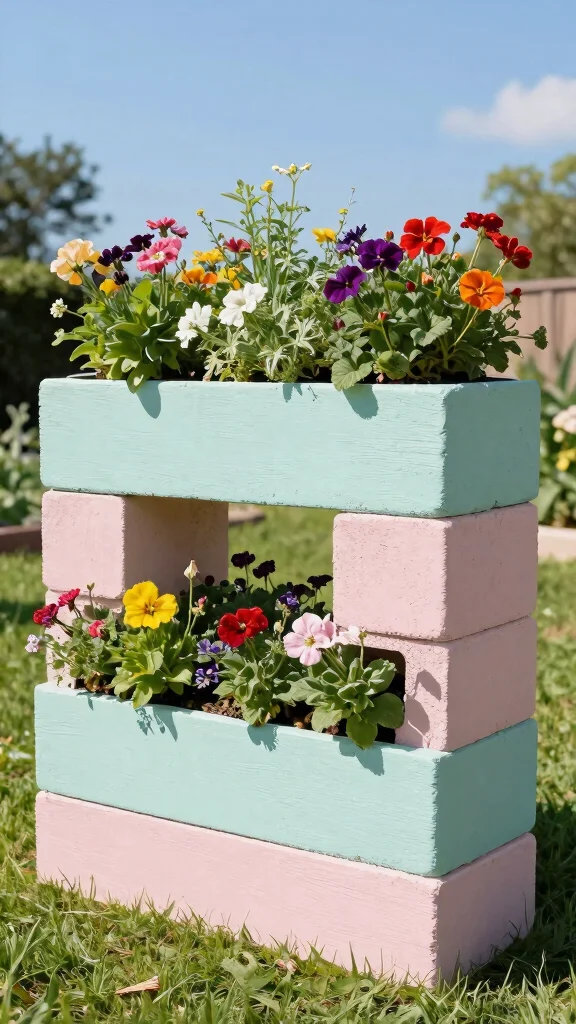 10 Cinder Block Plant Stand Ideas for an Industrial Urban Garden - 10. Unique Planter Box 1