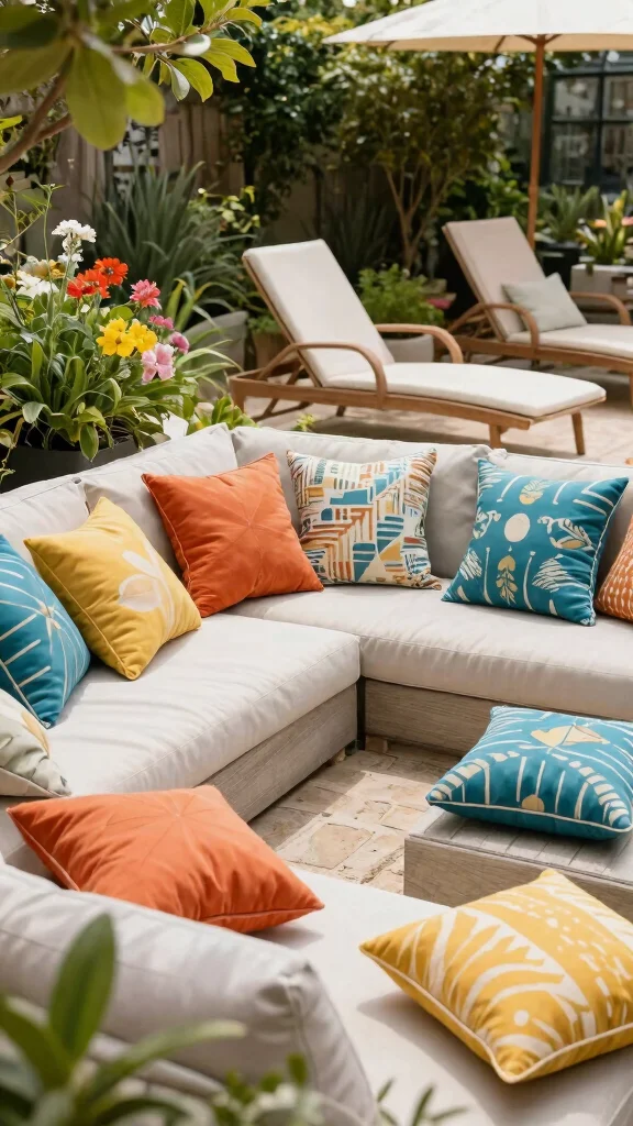 10 Comfy Patio Furniture Ideas for Cozy Seating - 6. Biodegradable Outdoor Cushions 1
