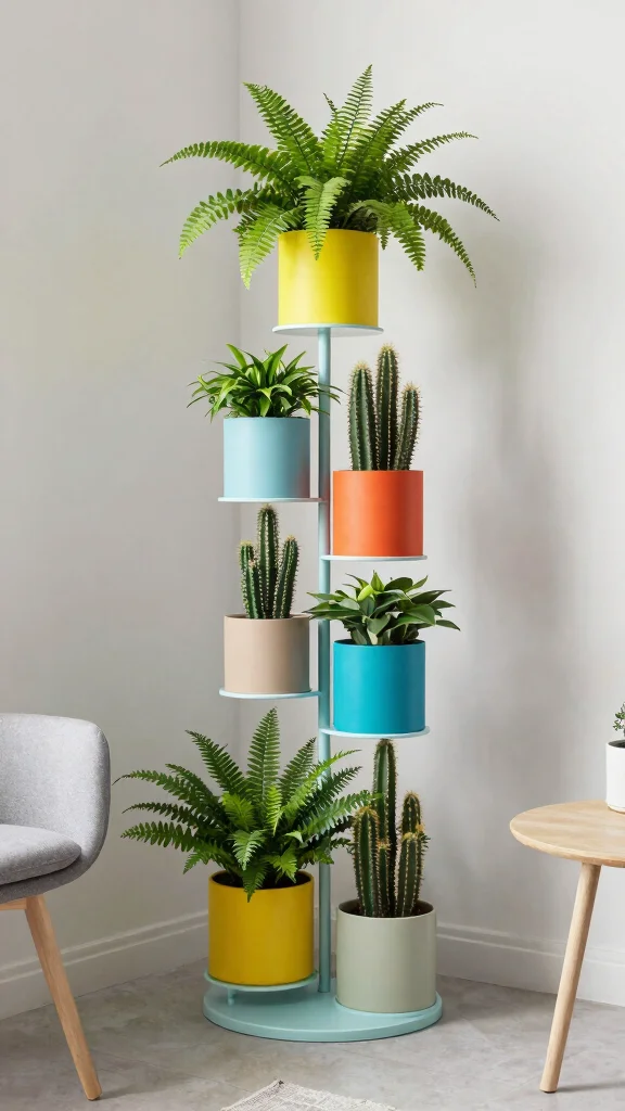 10 Small Plant Stand Ideas Corner Friendly - 5. Geometric Plant Stands for a Modern Edge 1