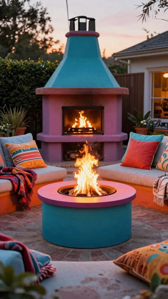 11 Colorful Patio Furniture Ideas for Vibrant Outdoor Spaces - 10. Colorful Fire Pits 1