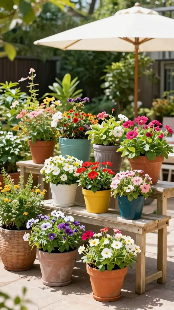 11 Colorful Patio Furniture Ideas for Vibrant Outdoor Spaces - 5. Color Pop Planters 1