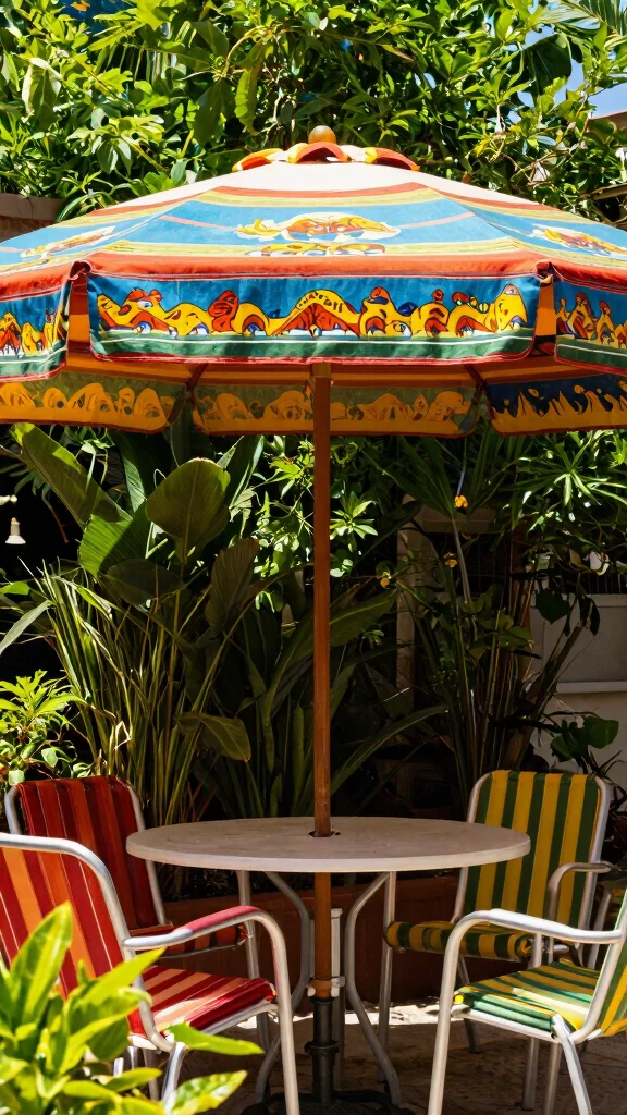 11 Colorful Patio Furniture Ideas for Vibrant Outdoor Spaces - 6. Bright Patio Umbrellas 1
