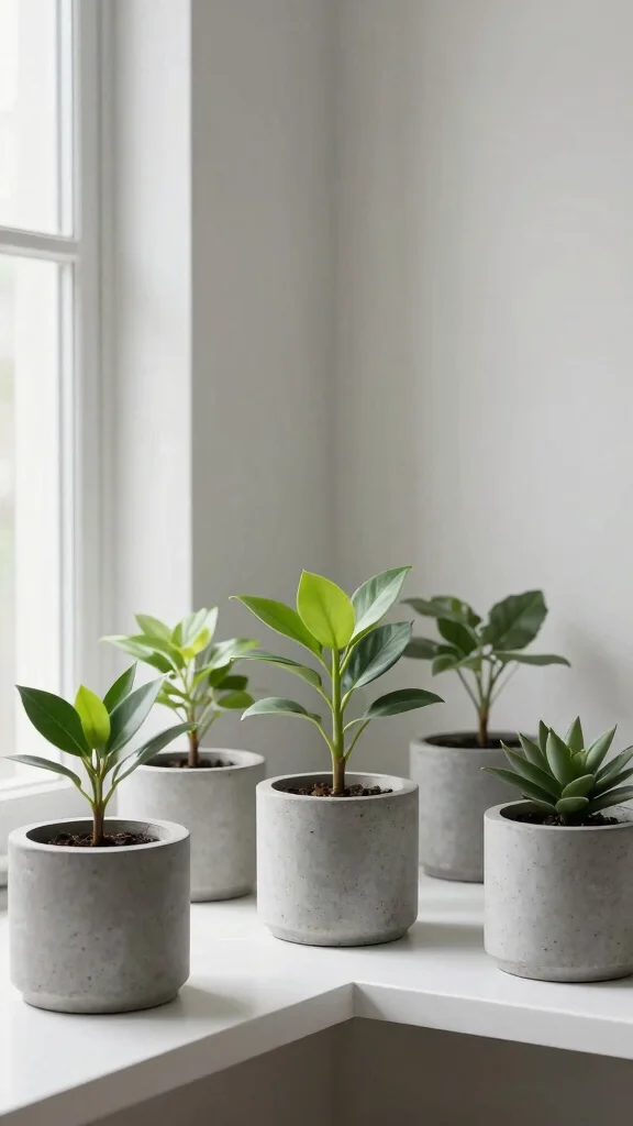11 Concrete Flower Pots Ideas Modern Edge - 4. Minimalist Concrete Planters 1