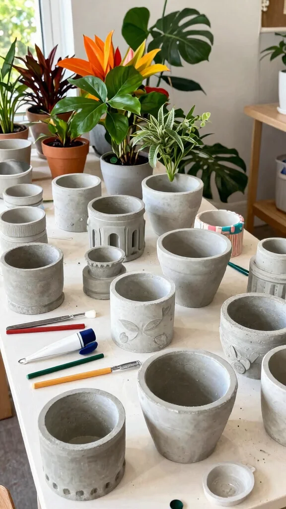 11 Concrete Flower Pots Ideas Modern Edge - 9. DIY Concrete Pots with Molds 1