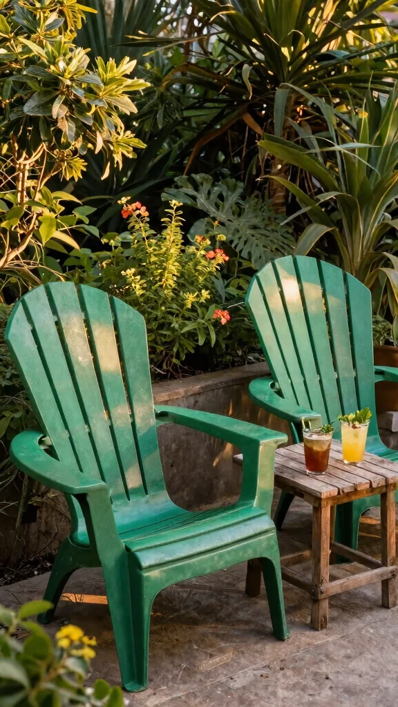 11 Green Patio Furniture Ideas Nature Inspired - 1. Recycled Plastic Adirondack Chairs 1