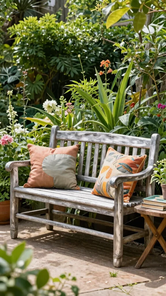 11 Green Patio Furniture Ideas Nature Inspired - 3. Rustic Teak Benches 1