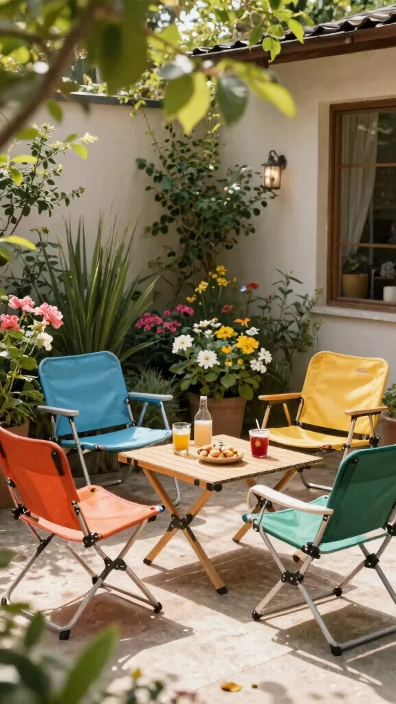 11 Green Patio Furniture Ideas Nature Inspired - 6. Folding Chairs in Nature-Inspired Colors 1
