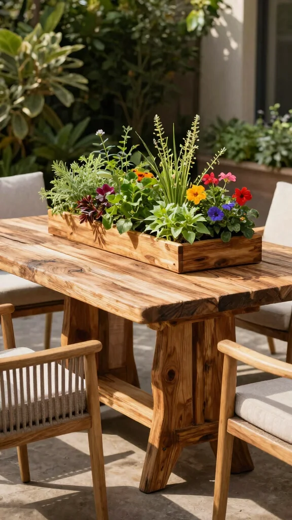 11 Green Patio Furniture Ideas Nature Inspired - 7. Planter Tables 1