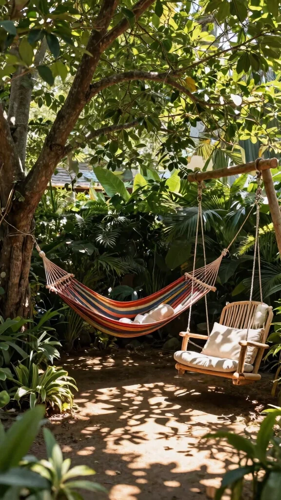 11 Green Patio Furniture Ideas Nature Inspired - 8. Hammocks and Swing Chairs 1