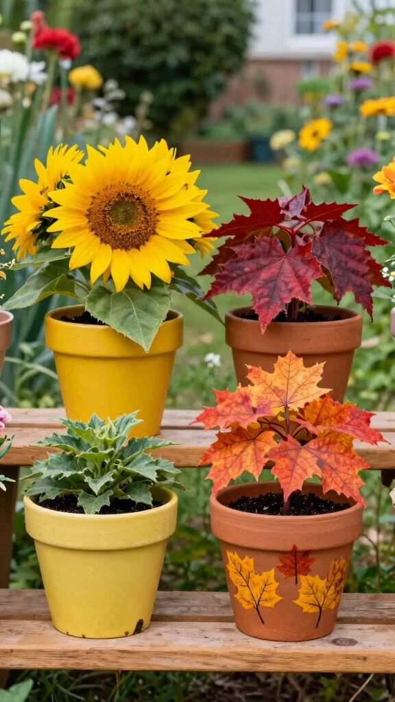 11 Hand Painted Flower Pots Ideas Personalized - 3. Seasonal Theme Pots 1