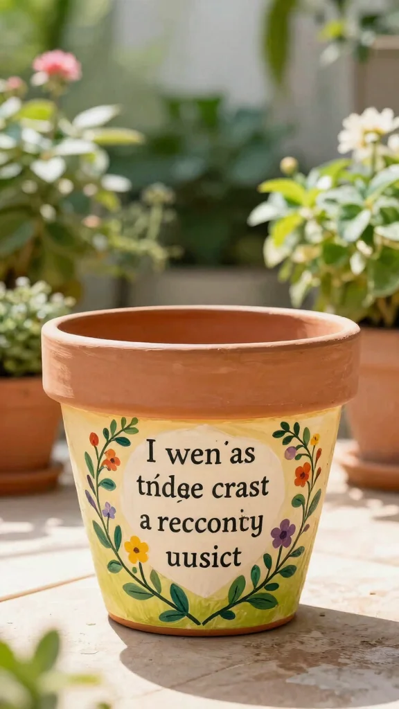 11 Hand Painted Flower Pots Ideas Personalized - 4. Inspirational Quotes 1
