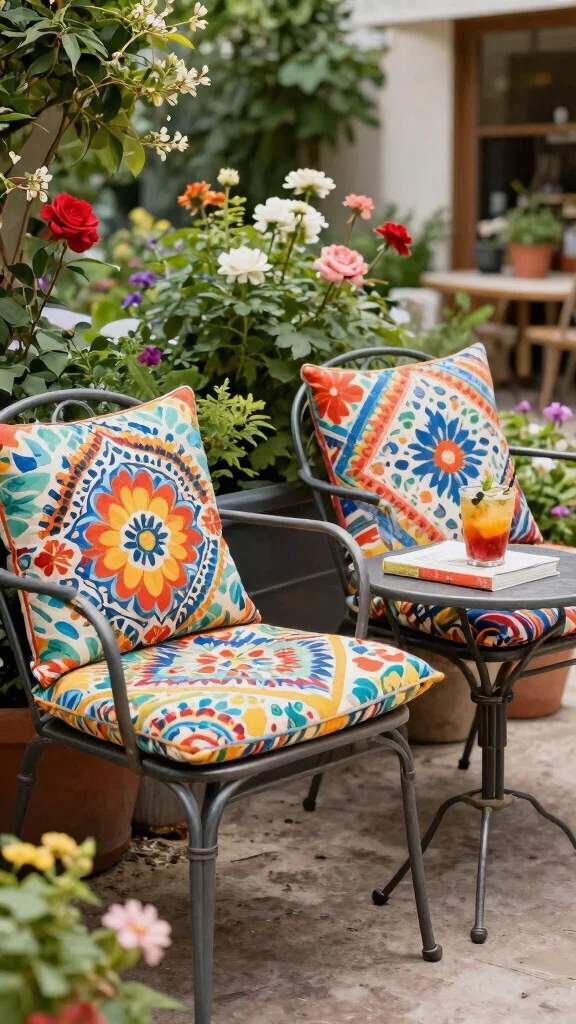 11 Metal Patio Furniture Makeover Ideas DIY - 4. Cozy Cushions for Comfort and Style 1