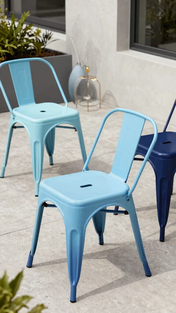 11 Metal Patio Furniture Makeover Ideas DIY - 7. Ombre Effect for a Modern Twist 1