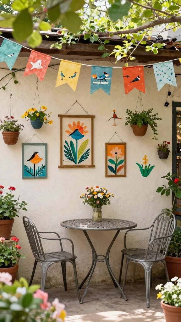 11 Metal Patio Furniture Makeover Ideas DIY - 9. Artistic Wall Hanging Attachments 1
