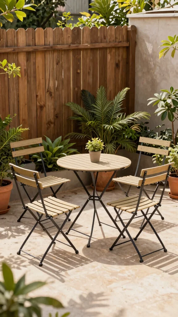 11 Outdoor Patio Furniture Ideas Layout Designs - 4. Foldable Furniture for Flexible Use 1