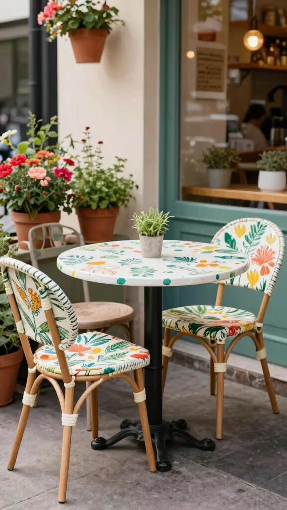 11 Outdoor Patio Furniture Ideas Layout Designs - 7. Bistro Set with Nature-Inspired Accents 1