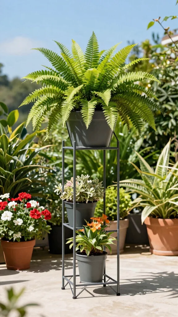 11 Outdoor Plant Stand Ideas Garden Ready - 4. Metal Plant Stands 1
