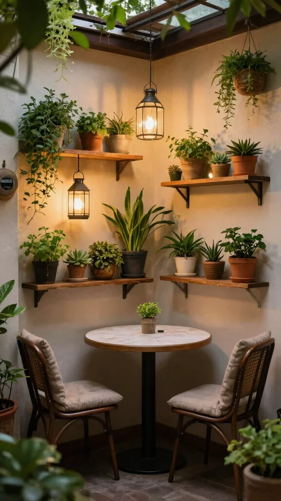 11 Patio Furniture Layout Ideas for Small Space Gardening - 1. Cozy Corner Nook 1