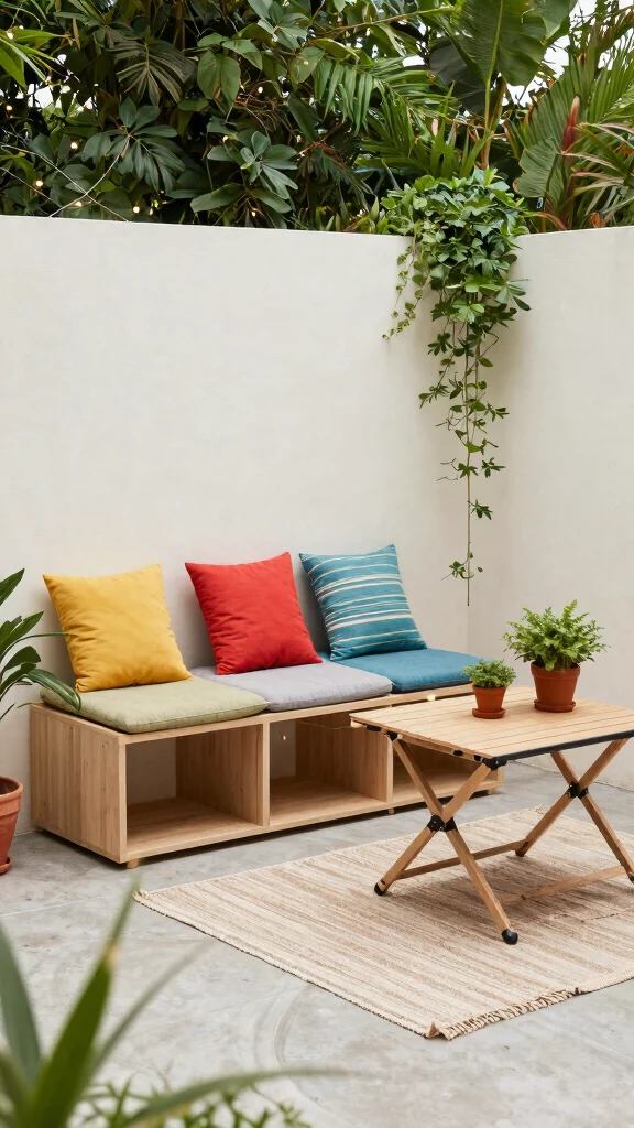 11 Patio Furniture Layout Ideas for Small Space Gardening - 2. Multi-Functional Furniture 1