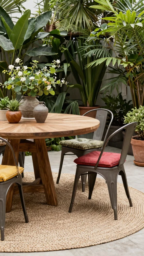 11 Patio Furniture Layout Ideas for Small Space Gardening - 4. Layered Textures 1