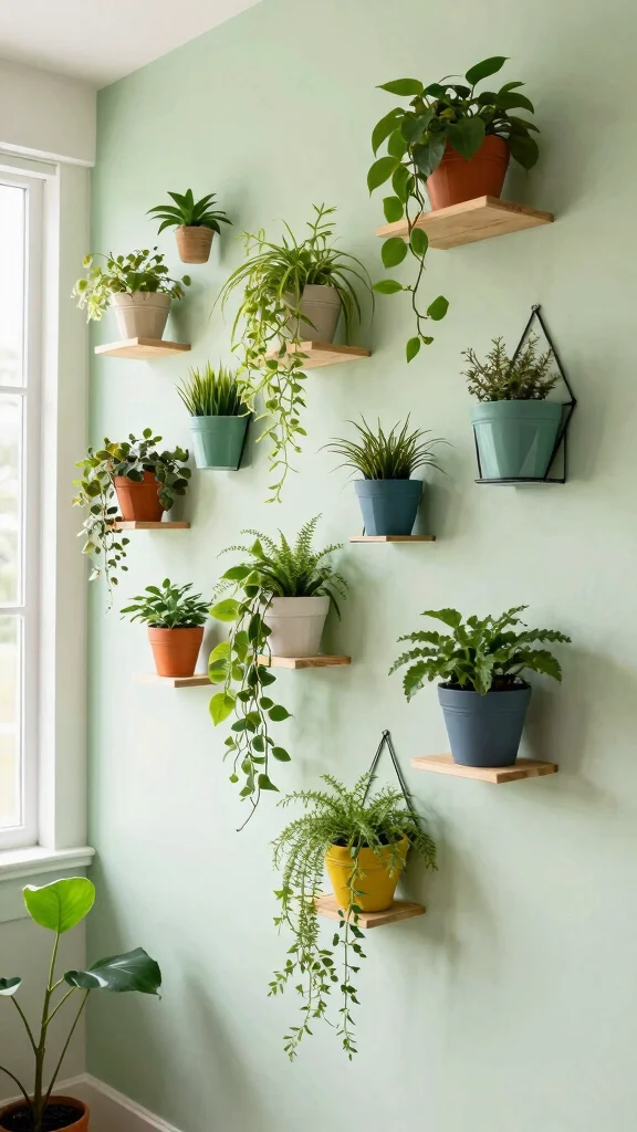 11 Plant Pot Stand Ideas for Elevated Plants - 6. Wall-Mounted Plant Holders 1