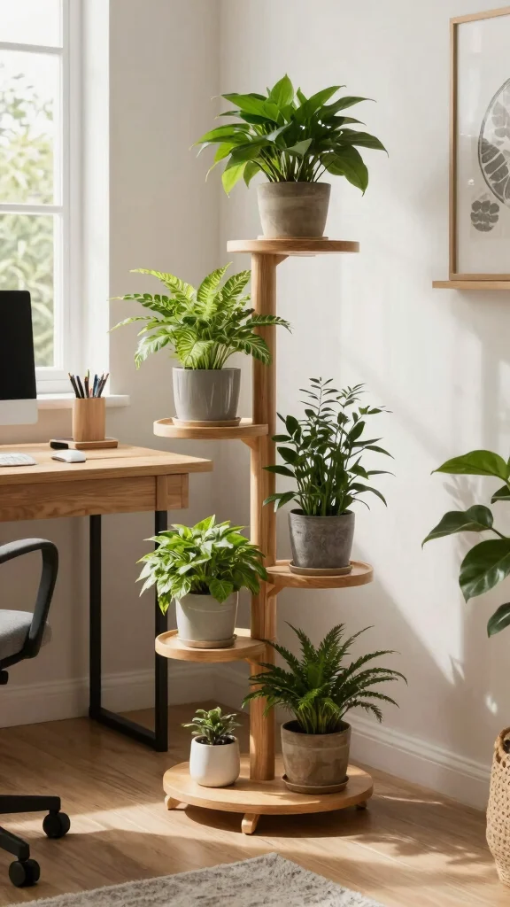 11 Plant Pot Stand Ideas for Elevated Plants - 9. Convertible Plant Stand 1