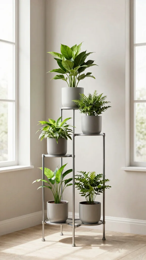 11 Plant Stand DIY Indoor Ideas Easy Build - 4. Minimalist Pipe Stand 1
