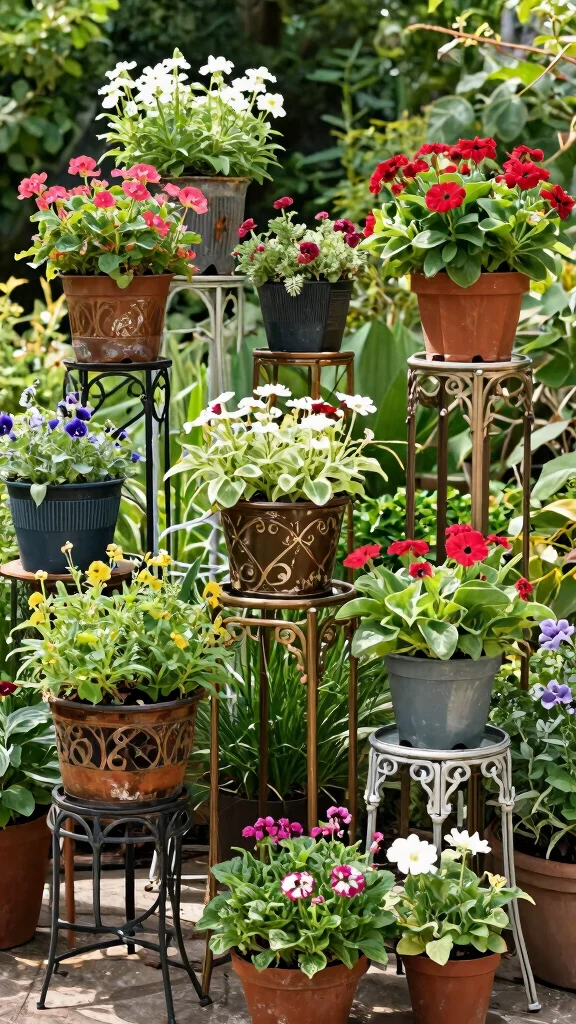 11 Vintage Plant Stand Ideas: Antique Charm - 7. Decorative Metal Plant Stands 1