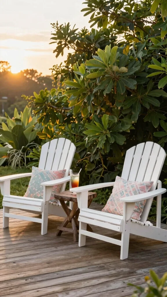 11 White Patio Furniture Ideas Bright Clean - 2. Charming White Adirondack Chairs 1