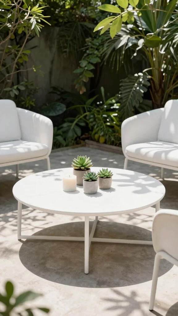 11 White Patio Furniture Ideas Bright Clean - 4. Minimalist Coffee Table 1