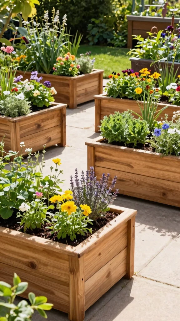 11 Wooden Flower Pots Ideas for Rustic Warmth - 10. Wooden Planter Boxes 1