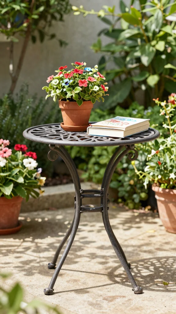 11 Wrought Iron Patio Furniture Ideas for Durability - 6. Accent Tables with Charm 1