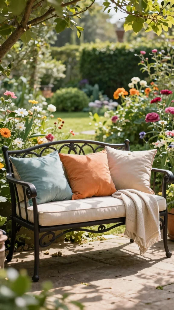 11 Wrought Iron Patio Furniture Ideas for Durability - 7. Cozy Outdoor Sofa 1
