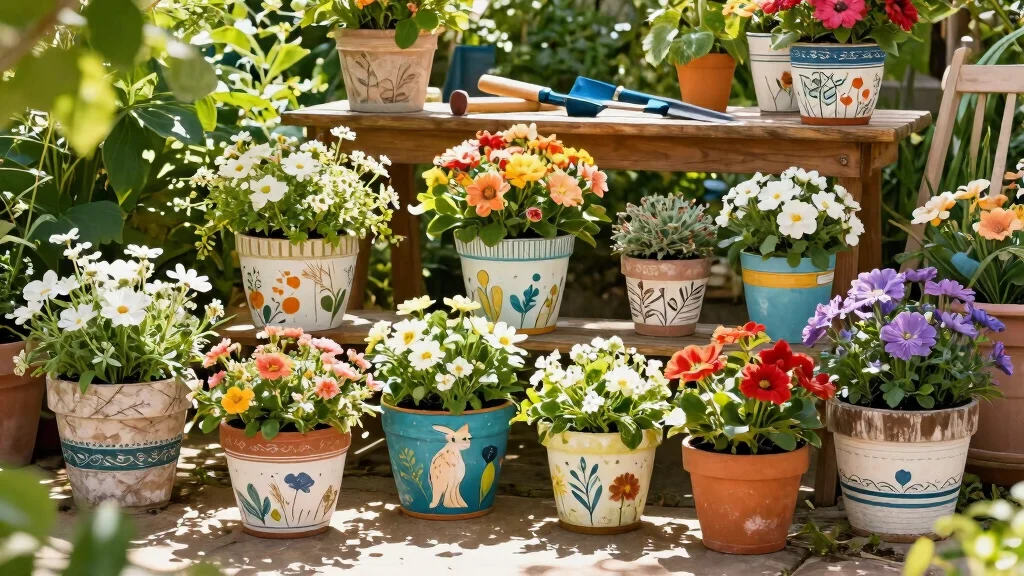 12 Decorated Flower Pots Ideas for Festive Flair