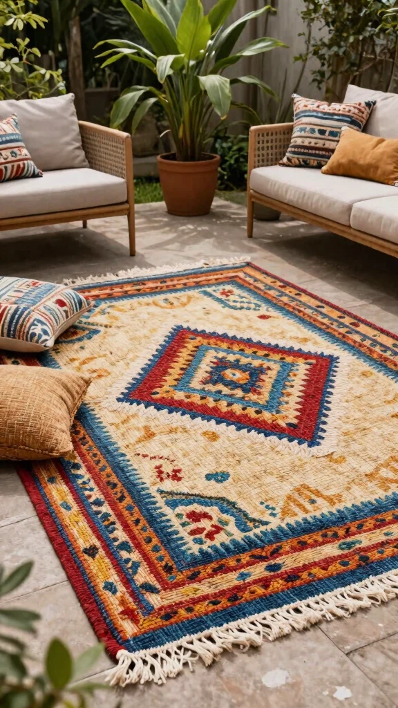 12 Eco-Friendly Outdoor Patio Furniture Sets to Elevate Your Garden - 12. Sustainable Outdoor Rugs 1