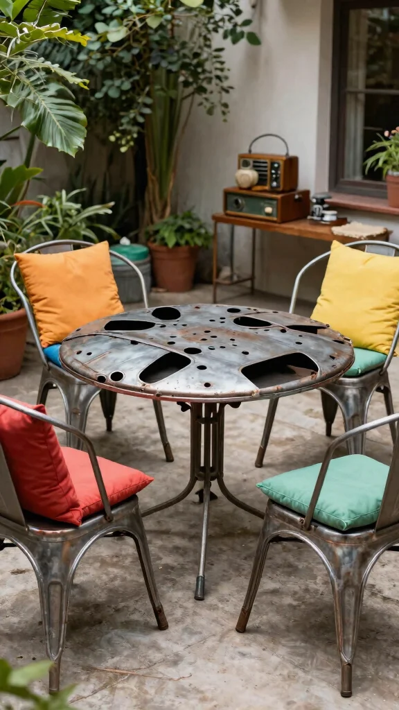 12 Eco-Friendly Outdoor Patio Furniture Sets to Elevate Your Garden - 6. Upcycled Metal Furniture 1