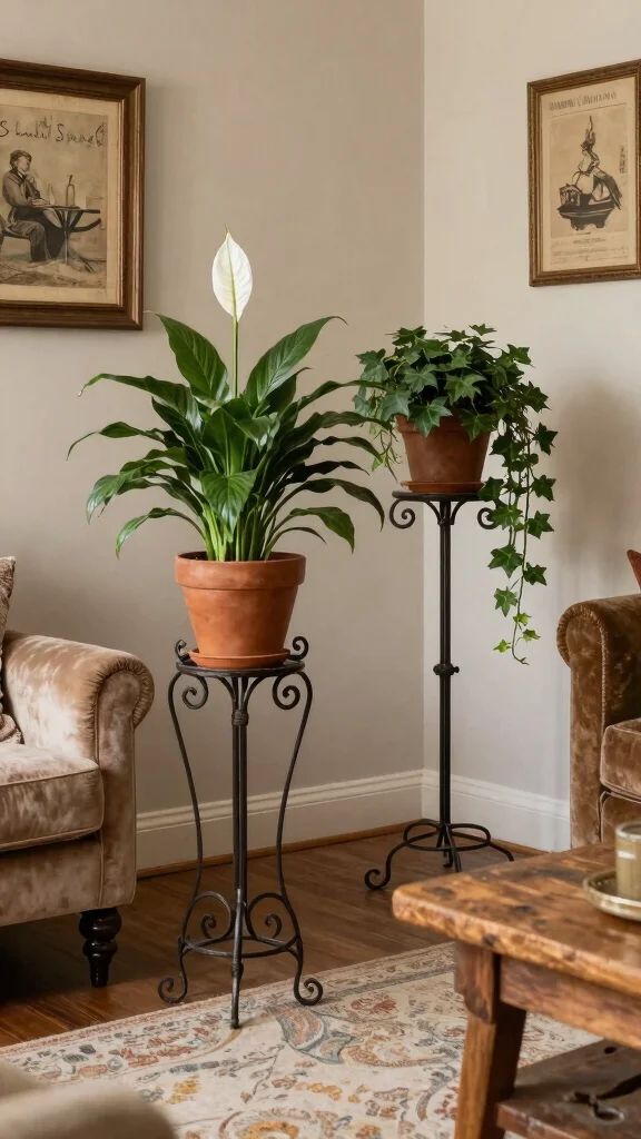 12 Iron Plant Stand Ideas Ornate Details - 1. Vintage Elegance 1