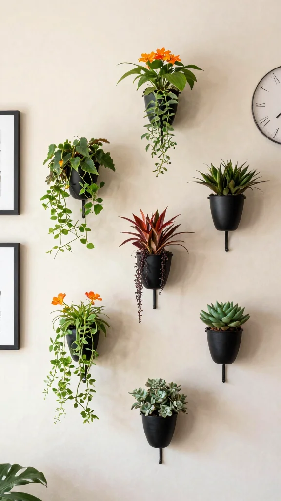 12 Iron Plant Stand Ideas Ornate Details - 10. Artistic Wall-Mounted Stands 1