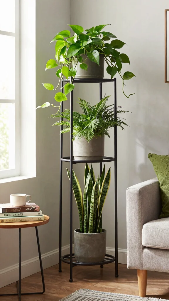 12 Iron Plant Stand Ideas Ornate Details - 6. Multi-Tiered Stands 1