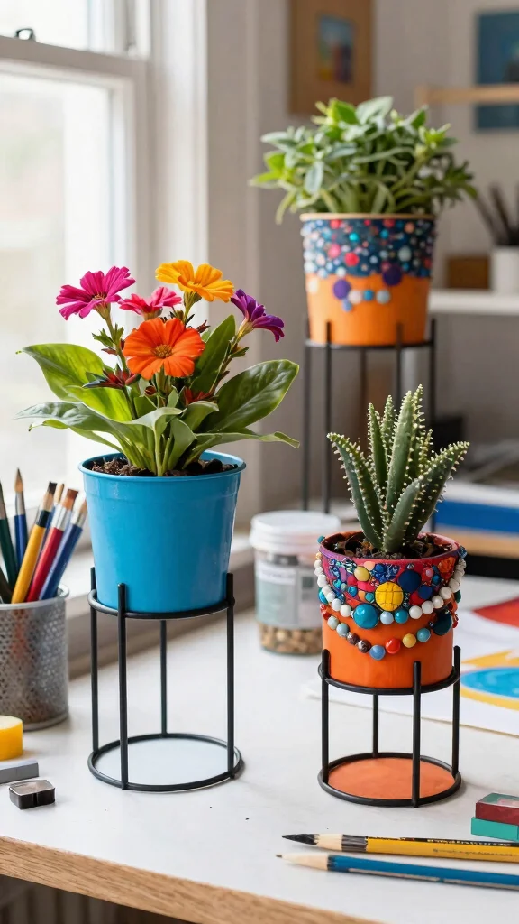 12 Iron Plant Stand Ideas Ornate Details - 9. Customizable Stands 1