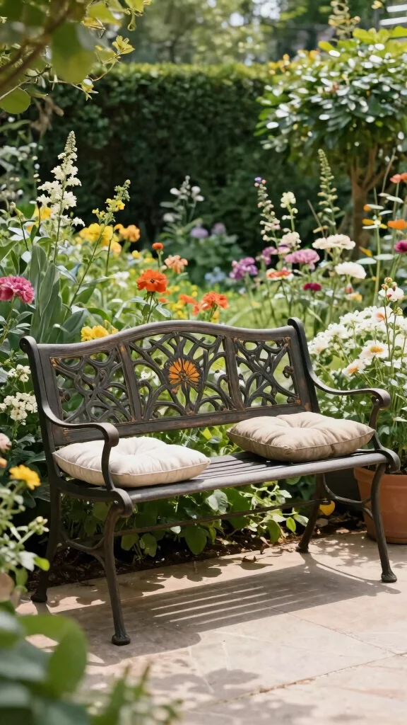 12 Metal Patio Furniture Ideas: Rustic Modern - 4. Metal Garden Benches 1