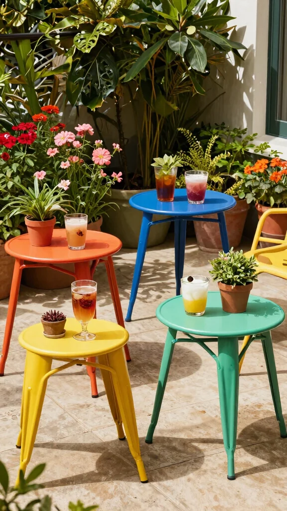 12 Metal Patio Furniture Ideas: Rustic Modern - 9. Eco-Friendly Metal Side Tables 1