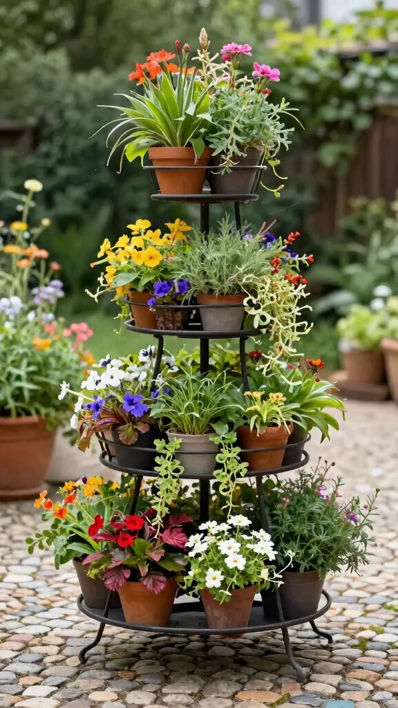 12 Metal Plant Stand Ideas Outdoor Durable - 3. Tiered Metal Plant Stand 1