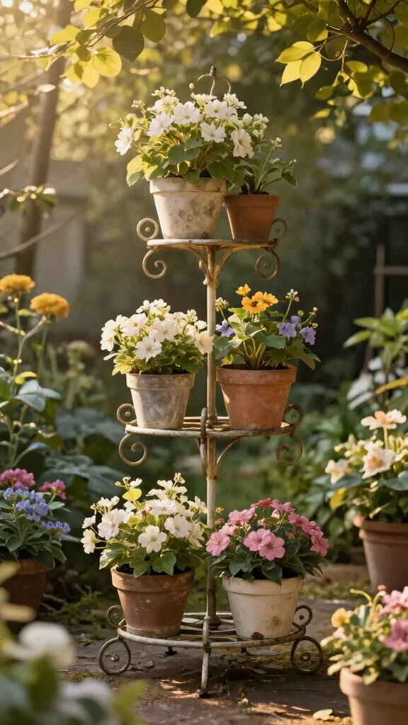 12 Metal Plant Stand Ideas Outdoor Durable - 4. Vintage-Style Plant Stand 1