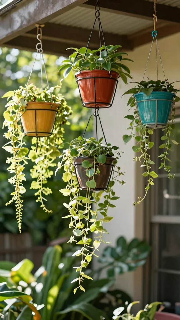 12 Metal Plant Stand Ideas Outdoor Durable - 9. Hanging Metal Plant Stands 1