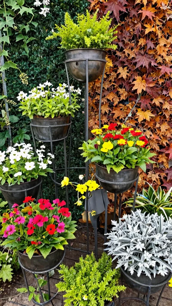 12 Metal Plant Stand Ideas: Sturdy Modern - 12. Seasonal Metal Stands 1